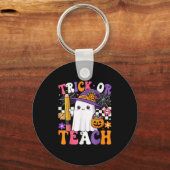 Trick Or Teach Teacher Pencil Ghost Funny Hallowee Schlüsselanhänger (Vorderseite)