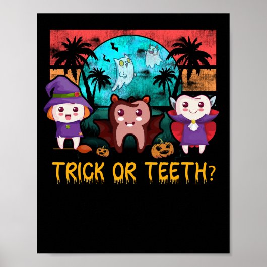 Trick or Teeth Dentist Halloween Kostümententalent Poster (Vorne)