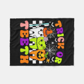 Trick Or Teeth Funny Dental Halloween Costumes Tre Fleecedecke (Vorderseite (Horizontal))
