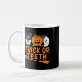 Trick Or Teeth Funny Dentist Halloween Dental Squa Kaffeetasse (Links)