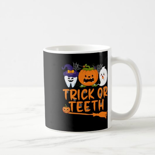 Trick Or Teeth Funny Dentist Halloween Dental Squa Kaffeetasse (Rechts)