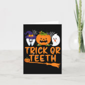 Trick Or Teeth Funny Dentist Halloween Dental Squa Karte (Vorderseite)