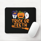 Trick Or Teeth Funny Dentist Halloween Dental Squa Mousepad (Mit Mouse)