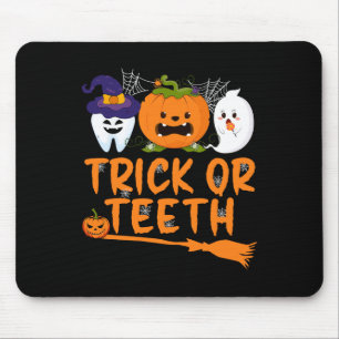 Trick Or Teeth Funny Dentist Halloween Dental Squa Mousepad