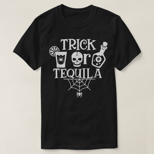 Trick or Tequila Funny Halloween Party Tequila Sho T-Shirt (Design vorne)
