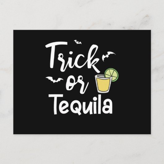 Trick or Tequila Halloween Pumpkin Horror Beängsti Postkarte (Vorderseite)