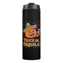 Trick or Tequila – Lustige Halloween-Kürbisparty Thermosbecher