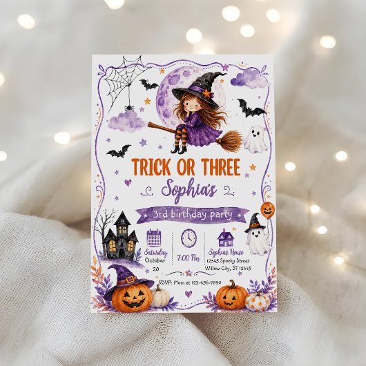 Trick or Three 3. Geburtstag Einladung