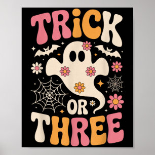 Trick Or Three 3 Jahre alte Geburtstags-Groovy-Gei Poster