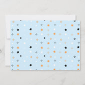 Trick or Three Blue Halloween Cute Ghost Einladung (Rückseite)