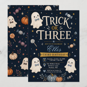 Trick or Three Geburtstagseinladung Einladung