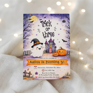 Trick or Three Halloween 3. Geburtstagsfeier Einladung