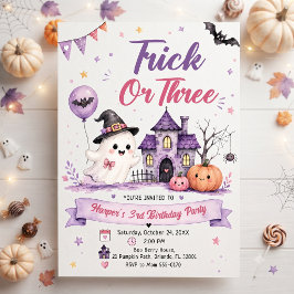 Trick or Three Halloween-Geburtstagsfeier Einladung