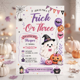 Trick or Three Halloween Geburtstagsfeier Einladung