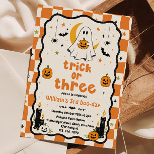 Trick Or Three Halloween-Geist 3. Geburtstag  Einladung
