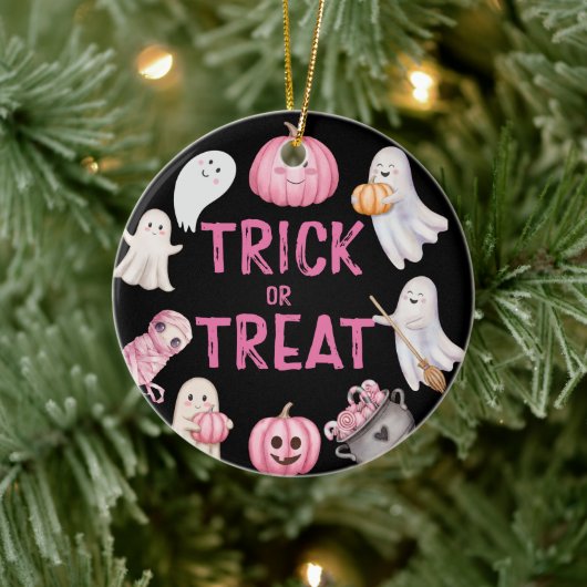 Trick Or Three Halloween Ghost 3rd Birthday Party Keramik Ornament (Baum)