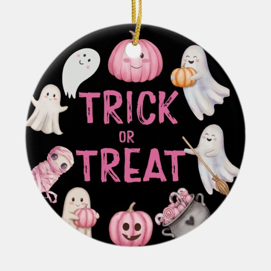 Trick Or Three Halloween Ghost 3rd Birthday Party Keramik Ornament (Vorne)