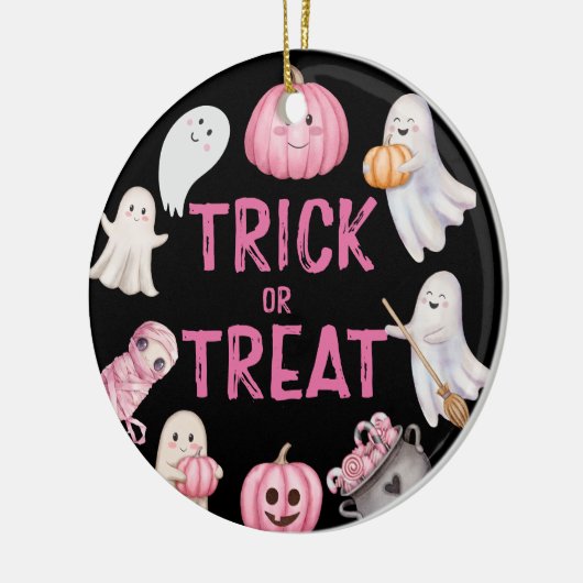 Trick Or Three Halloween Ghost 3rd Birthday Party Keramik Ornament (Links)