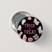 Trick Or Three Halloween Ghost Birthday Party Button (Vorne & Hinten)
