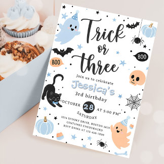 Trick Or Three Halloween Groovy Geist 3. Geburtsta Einladung