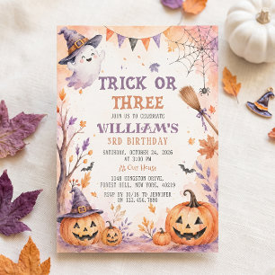 Trick Or Three Kürbis Geist Geburtstagseinladung Einladung
