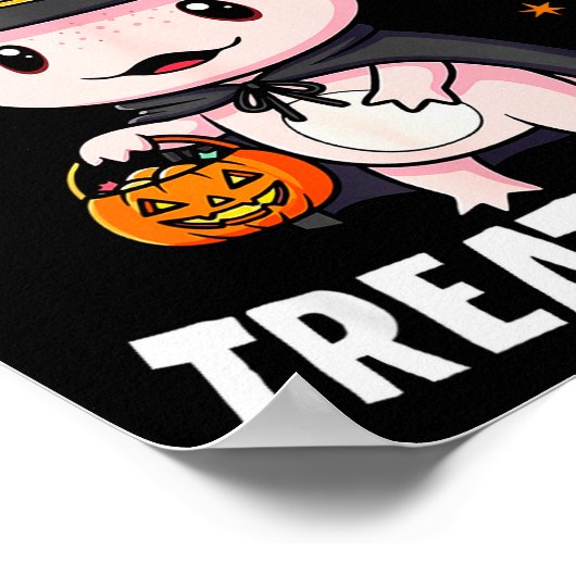 Trick Or Treat A Lotl Axolotl Halloween Costume Wi Poster (Ecke)