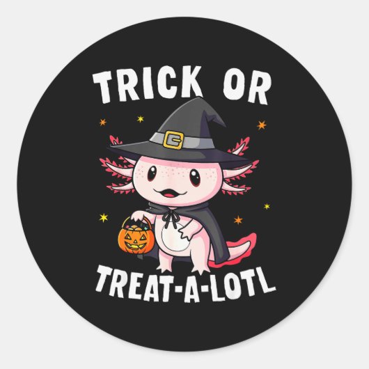 Trick Or Treat A Lotl Axolotl Halloween Costume Wi Runder Aufkleber (Vorderseite)