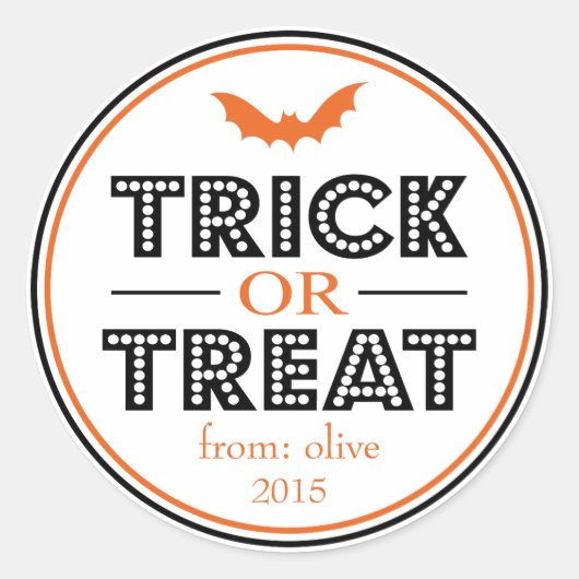 Trick or Treat Bat Gevor Sticker (schwarz / orange (Vorderseite)