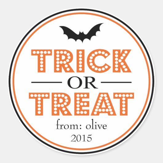 Trick or Treat Bat Gevor Sticker (schwarz / orange (Vorderseite)