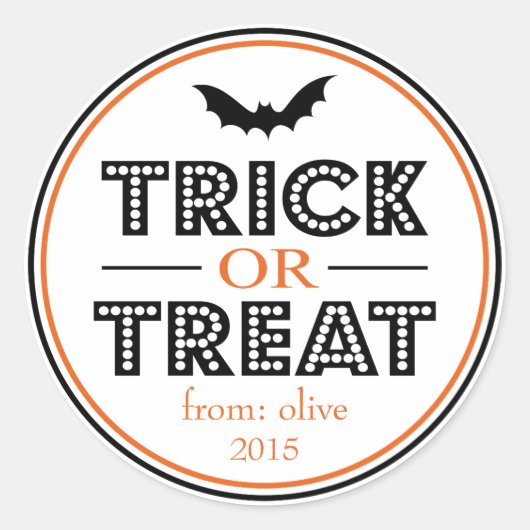 Trick or Treat Bat Gevor Sticker (schwarz / orange (Vorderseite)