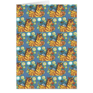 TRICK OR TREAT BAT WING ZEBRA HALLOWEEN Blank CARD