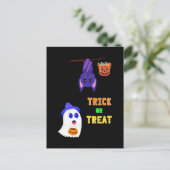 Trick or Treat Bats Candy 31 UK Oktober Halloween Postkarte (Stehend Vorderseite)