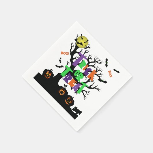 Trick or Treat Boo 3 Ply Napkins Serviette (Ecke)