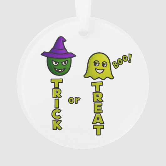 "Trick or Treat Boo!" Funny Halloween Ornament (Rückseite)