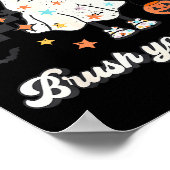 Trick Or Treat Brush Your Teeth Retro Halloween Cu Poster (Ecke)