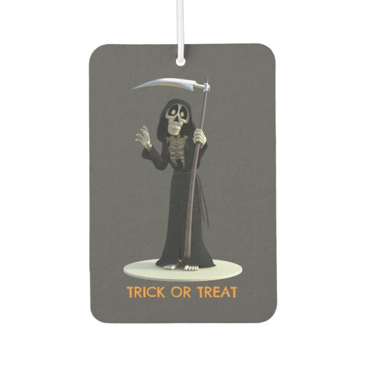 Trick or Treat. Cartoon Grim Reaper Autolufterfrischer (Vorderseite)