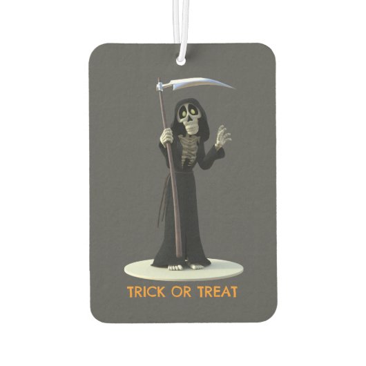 Trick or Treat. Cartoon Grim Reaper Autolufterfrischer (Rückseite)