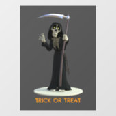 Trick or Treat. Cartoon Grim Reaper Fensteraufkleber (Blatt)