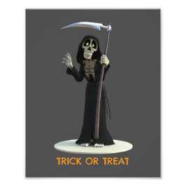 Trick or Treat. Cartoon Grim Reaper Fotodruck