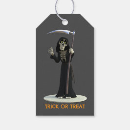 Trick or Treat. Cartoon Grim Reaper Geschenkanhänger