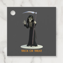 Trick or Treat. Cartoon Grim Reaper Geschenkanhänger