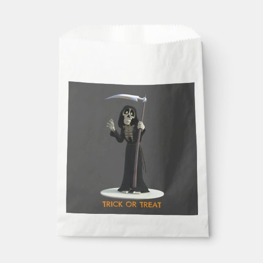 Trick or Treat. Cartoon Grim Reaper Geschenktütchen (Vorderseite)