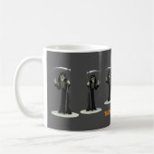 Trick or Treat. Cartoon Grim Reaper Kaffeetasse (Links)
