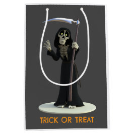 Trick or Treat. Cartoon Grim Reaper Mittlere Geschenktüte