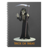 Trick or Treat. Cartoon Grim Reaper Notizblock (Vorderseite)