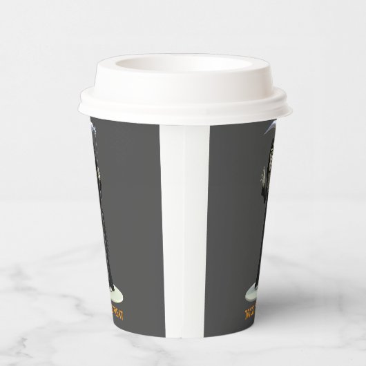 Trick or Treat. Cartoon Grim Reaper Pappbecher (Rechts)