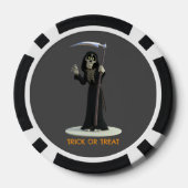 Trick or Treat. Cartoon Grim Reaper Pokerchips (Rückseite)