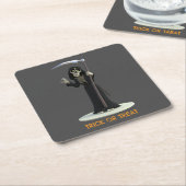 Trick or Treat. Cartoon Grim Reaper Rechteckiger Pappuntersetzer (angewinkelt)
