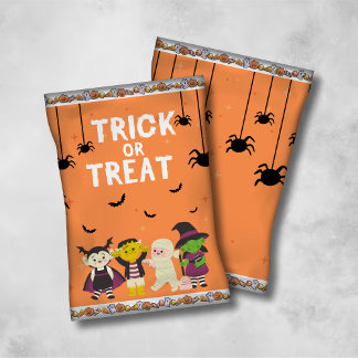 Trick or Treat Chip-Tüten-Einwickler / Süßigkeiten Flyer
