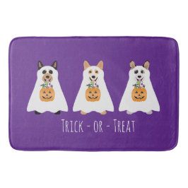Trick or Treat Corgi Ghost Hunde Halloween Badematte